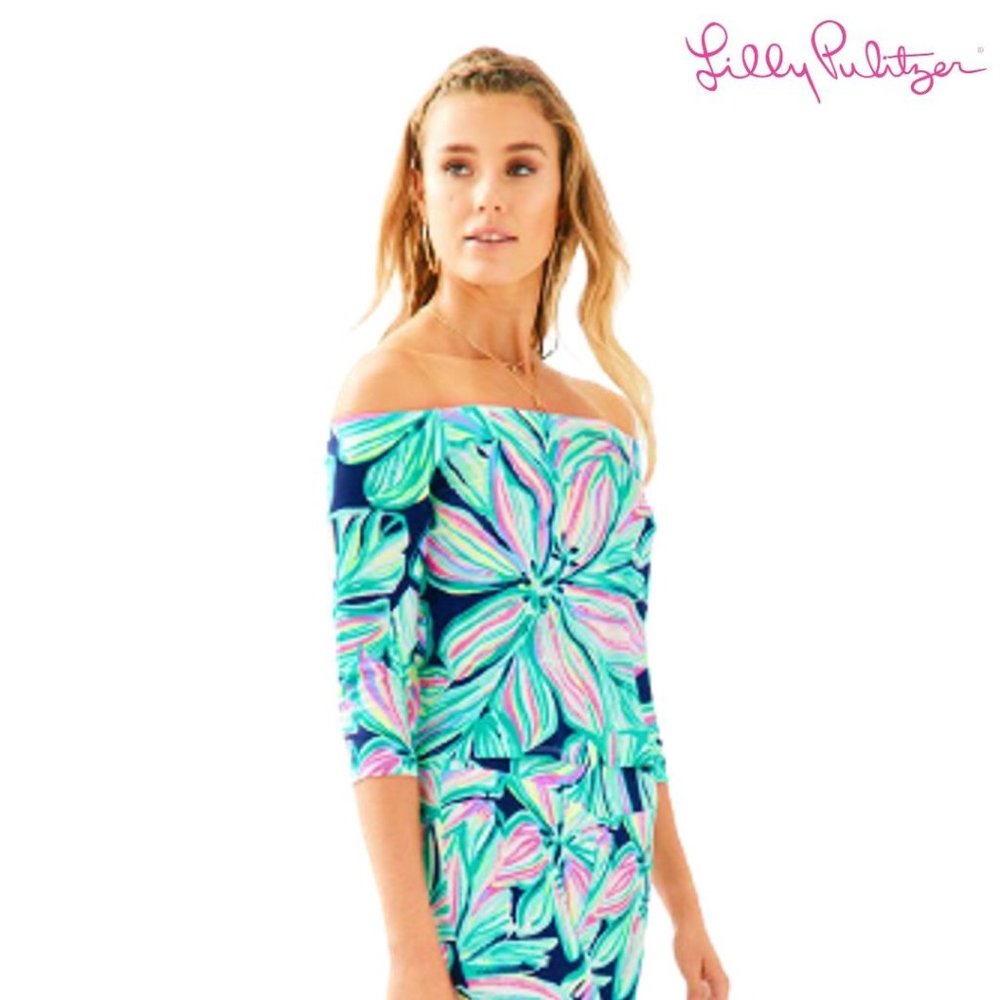 Lilly Pulitzer Weslee Off-The-Shoulder 3/4'' Length Sleeve Women's Top